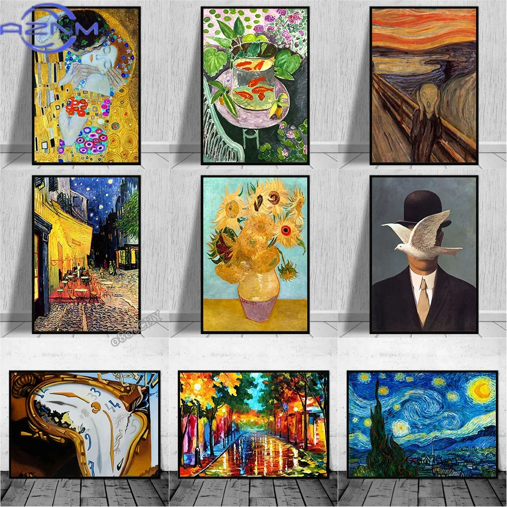 Watercolor Poster Print - Ünlü Sanatçı Salvador Dali, Van Gogh,