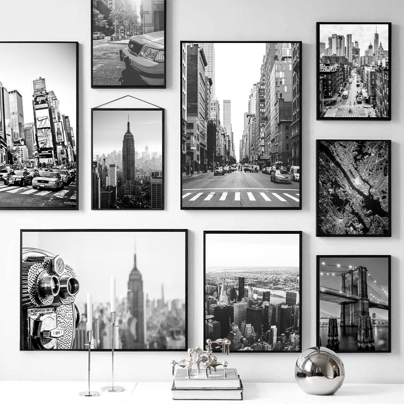 Home Decor New York - 1 adet çerçevesiz tuval boyama New