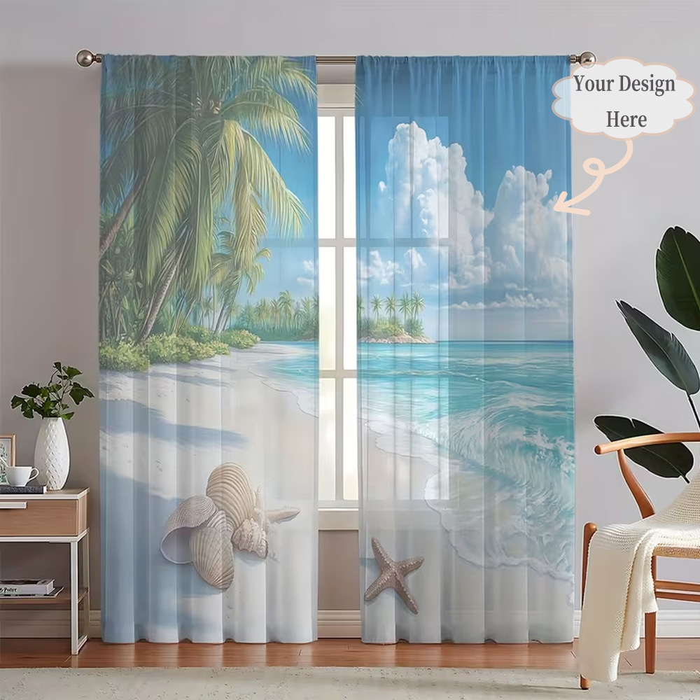 Home Decor Curtain - Özel Tasarım 2D Düz 2 Parça