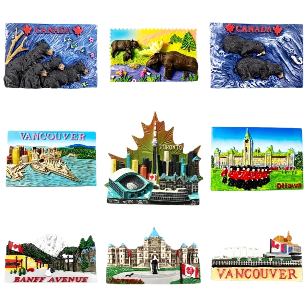 Home Decor Vancouver - Kanada Buzdolabı Magneti 3D Reçine Şehir