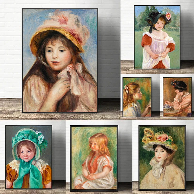 Watercolor Poster Print - Ünlü Ressam Eseri Renoir ve Mary