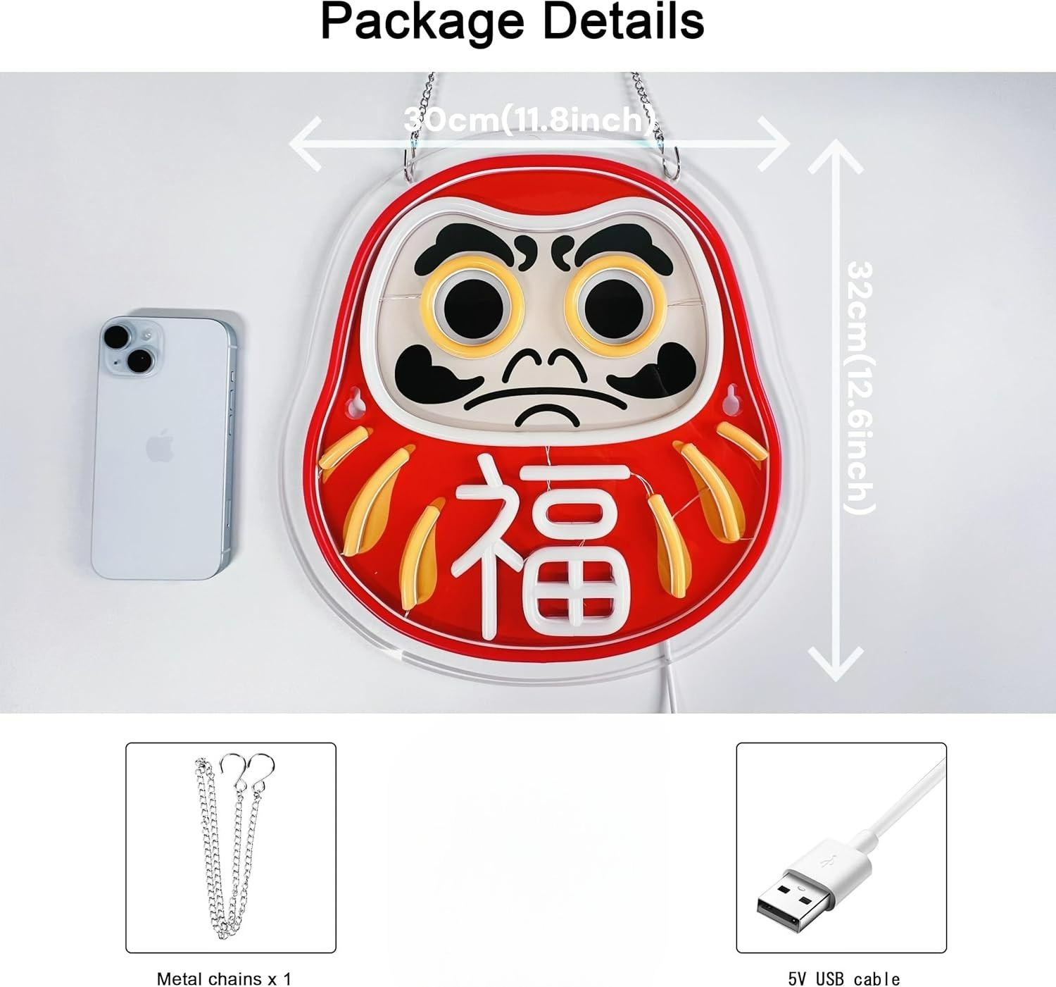 Daruma Neon Tabela LED Neon Iş - Home Decor Market incelemesi ve fiyatı