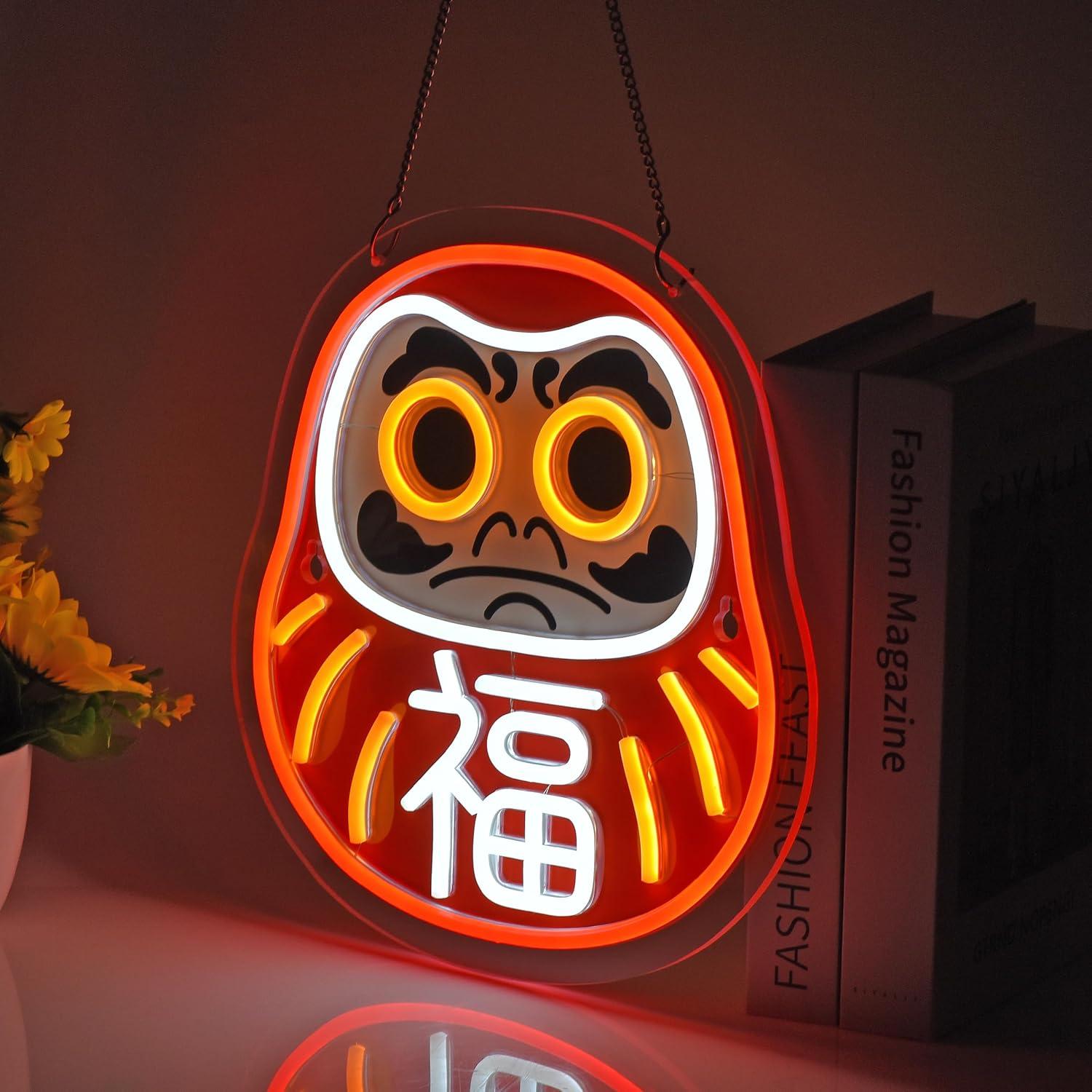 Daruma Neon Tabela LED Neon Iş - Home Decor Market incelemesi ve fiyatı