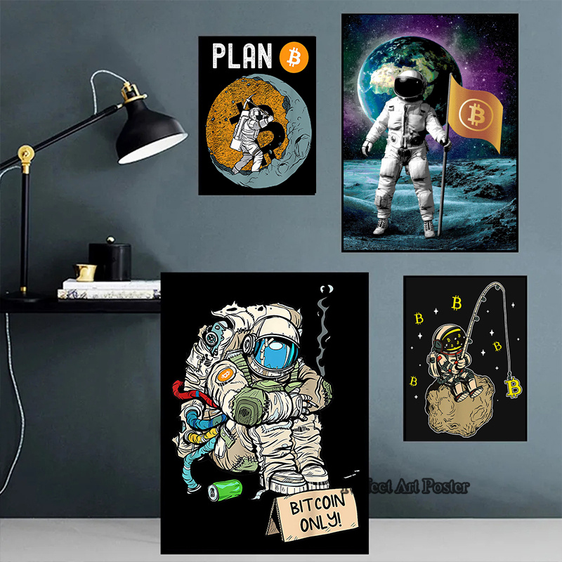 Kripto Astronot Sörf Bitcoin B - Home Decor Market incelemesi ve fiyatı