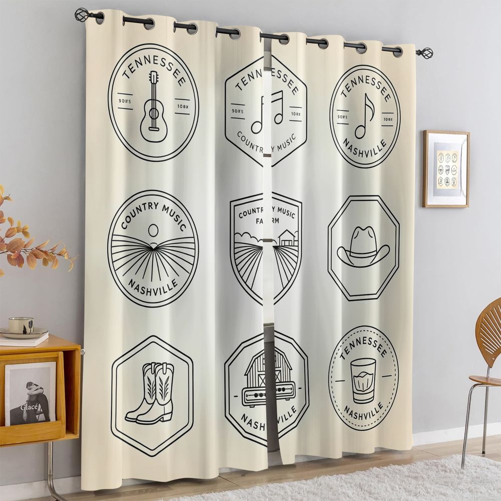 Tennessee Country Müzik Temalı - Home Decor Curtain incelemesi ve fiyatı