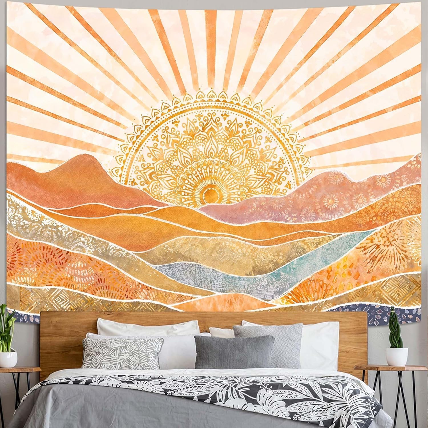 Estetik Boho Güneş Dağı Goblen - Aesthetic Tapestry incelemesi ve fiyatı