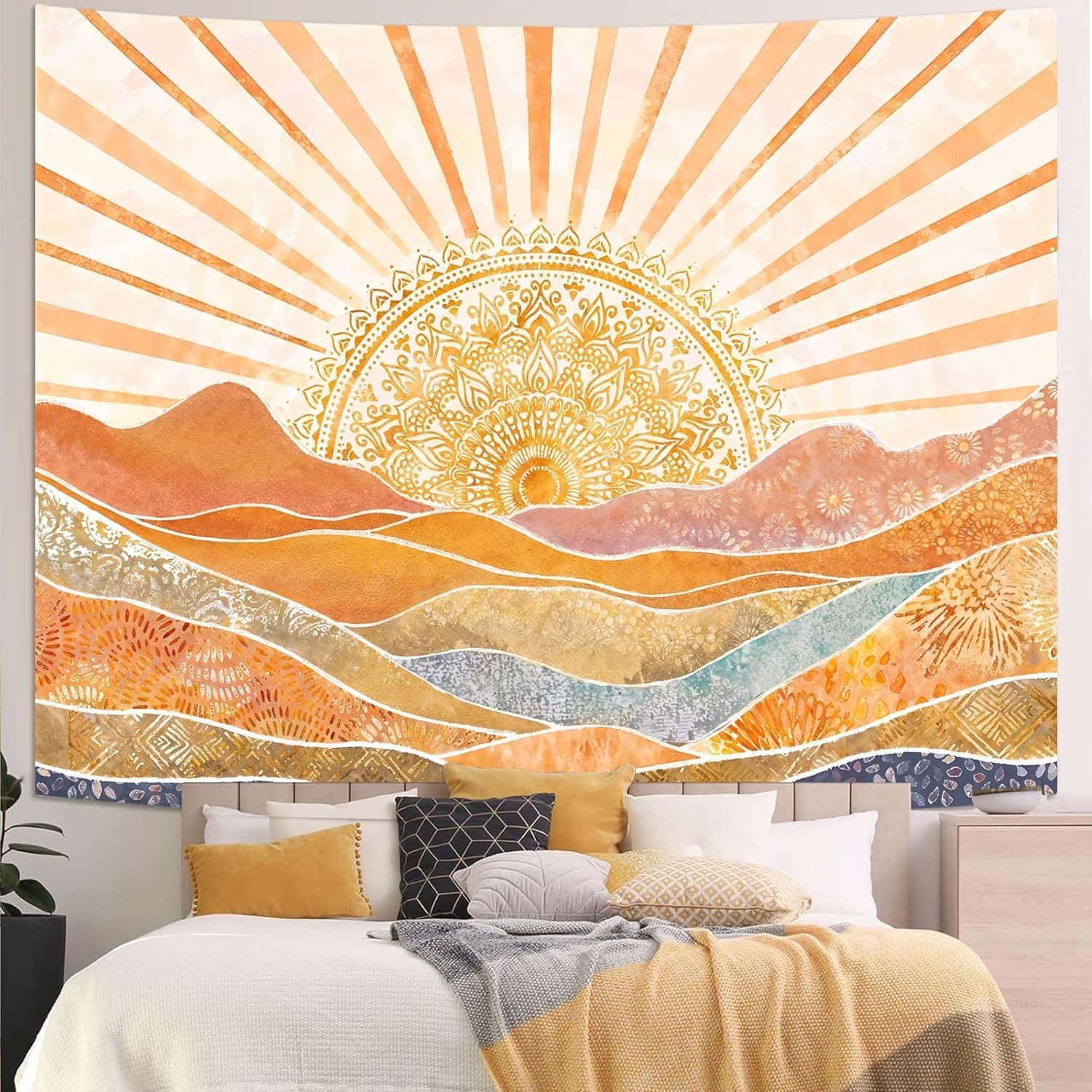 Estetik Boho Güneş Dağı Goblen - Aesthetic Tapestry incelemesi ve fiyatı