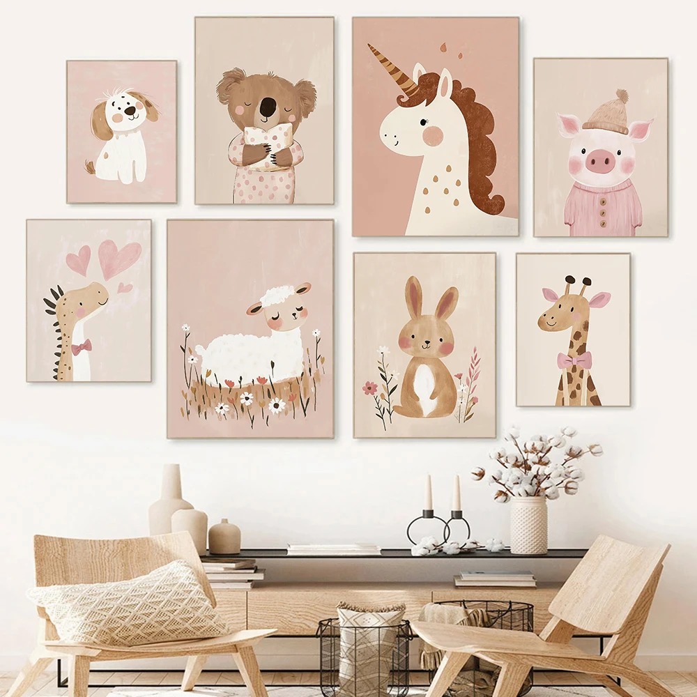 Iskandinav Pembe Sevimli Karik - Watercolor Poster Print incelemesi ve fiyatı