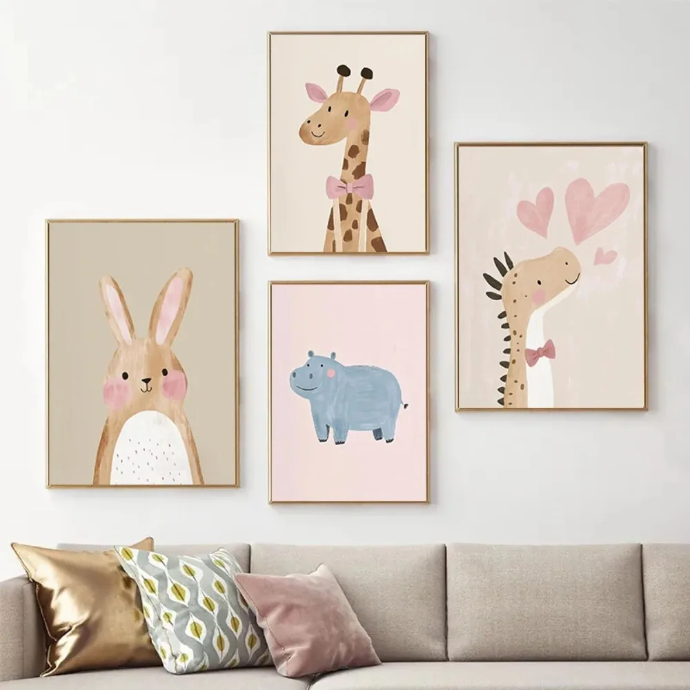 Iskandinav Pembe Sevimli Karik - Watercolor Poster Print incelemesi ve fiyatı