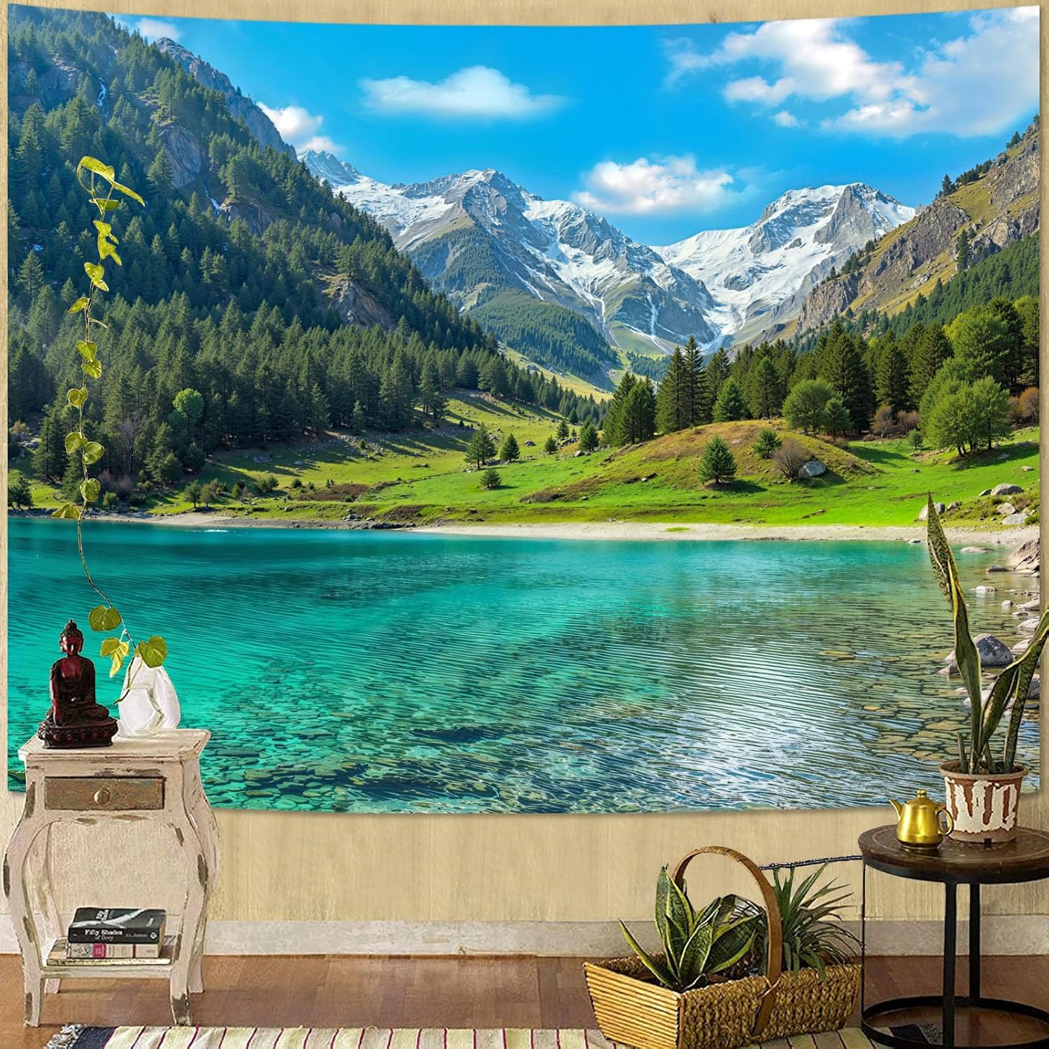 Doğa Orman Dağ Gobleni Yemyeşi - Aesthetic Tapestry incelemesi ve fiyatı