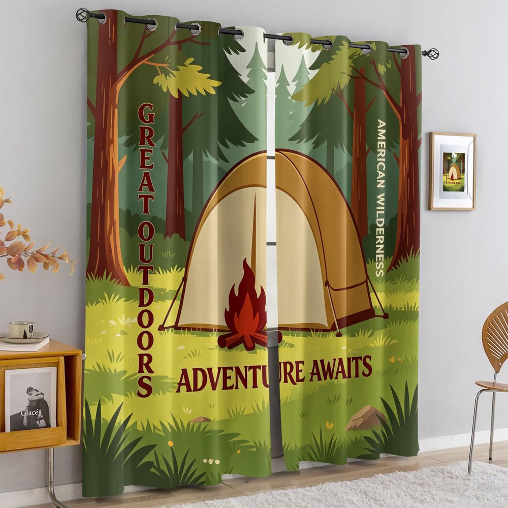 Kamp Manzarası Baskılı Perdele - Home Decor Curtain incelemesi ve fiyatı