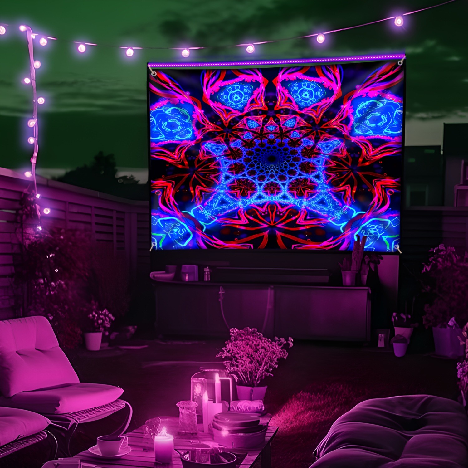 Psychedelic Geometrik Desen Ne - Aesthetic Tapestry incelemesi ve fiyatı