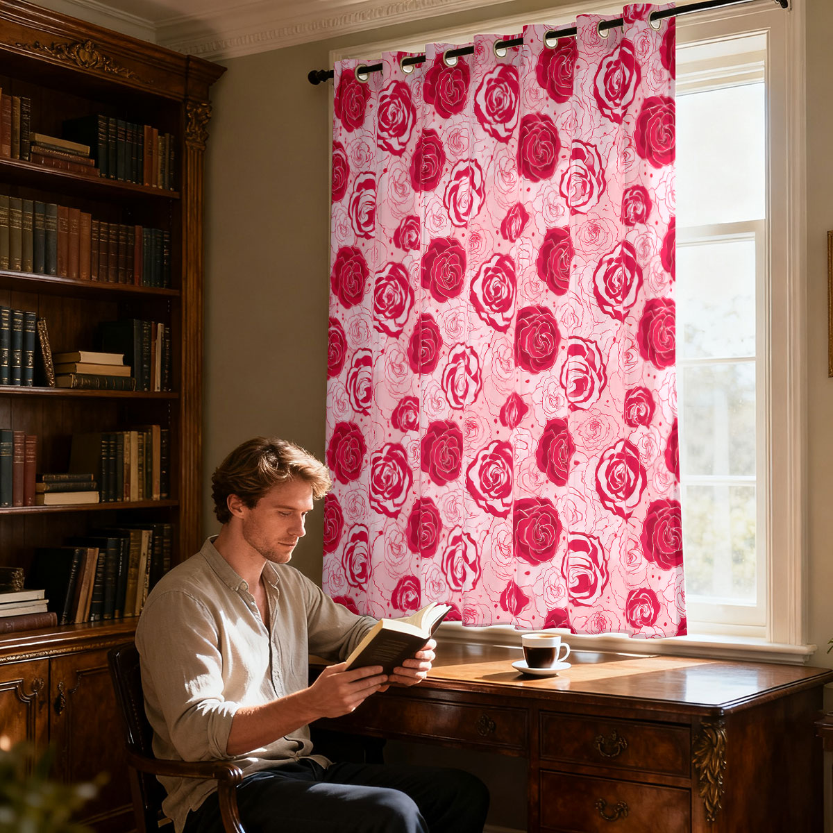 1 adet Açık Yeşil Taban Pembe  - Home Decor Curtain incelemesi ve fiyatı