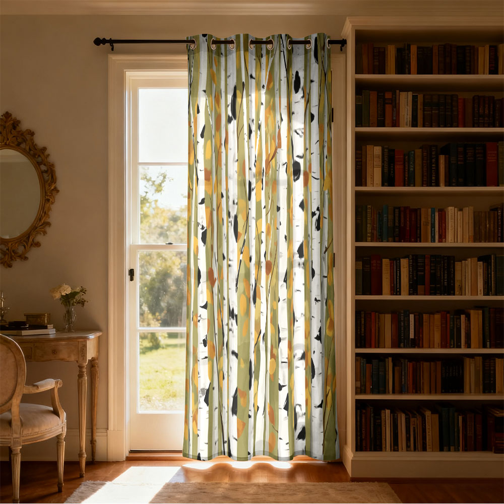 1 adet sonbahar huş ağacı orma - Home Decor Curtain incelemesi ve fiyatı